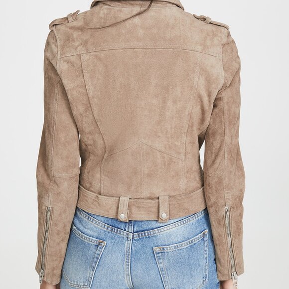 (NWT) BLANK NYC - sand/tan genuine suede moto jacket (medium) - Picture 2 of 5
